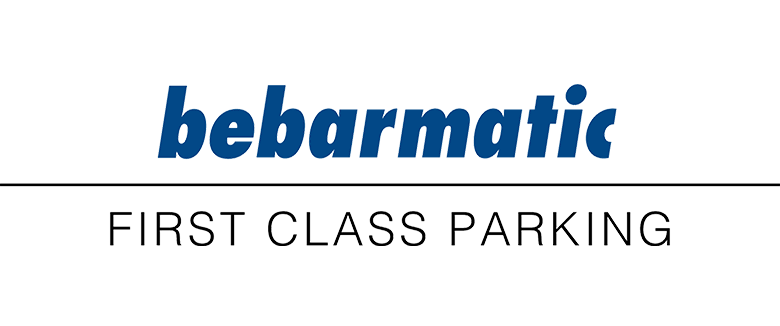 Logo von bebarmatic mit dem Text "FIRST CLASS PARKING" darunter.