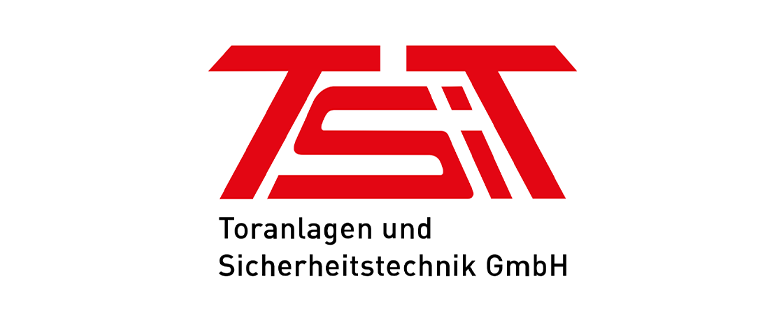 Logo der TSIT GmbH für Toranlagen und Sicherheitstechnik in Rot und Schwarz.