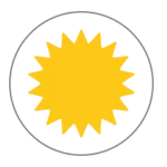 CARDIN Icon / Symbol für eine autonome Stromversorgung per Solarenergie mit Photovoltaik-Panelen