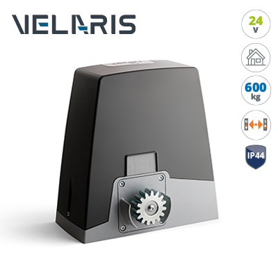 Encoder-gesteuerter Schiebetor-Antrieb VELARIS624F mit magnetischen Endschaltern von CARDIN für Schiebetore mit einem maimalen Flügelgewicht von 600 kg. Geeignet für Privathäser und Kleingewerbe.