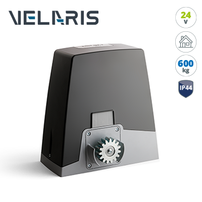 Encoder-gesteuerter Schiebetor-Antrieb VELARIS624 von CARDIN für Schiebetore mit einem maimalen Flügelgewicht von 600 kg. Geeignet für Privathäser und Kleingewerbe.
